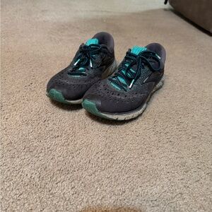 Brooks Black and Teal Athletic Shoes